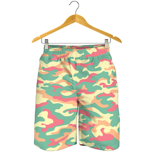 Pastel Camouflage Print Men's Shorts