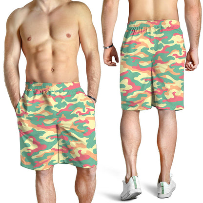 Pastel Camouflage Print Men's Shorts