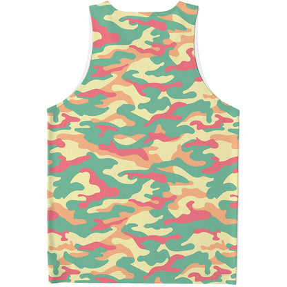 Pastel Camouflage Print Men's Tank Top