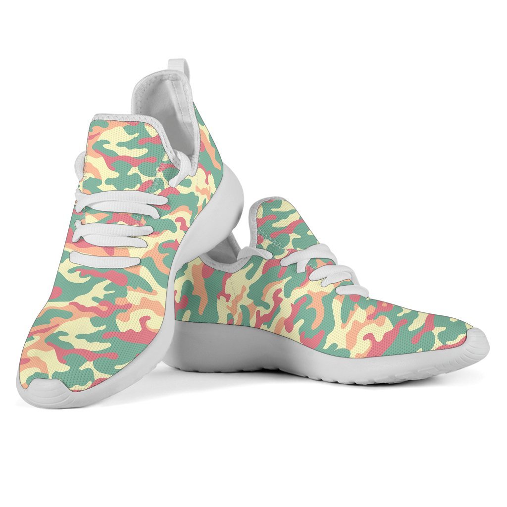 Pastel Camouflage Print Mesh Knit Shoes GearFrost