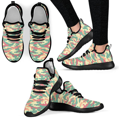 Pastel Camouflage Print Mesh Knit Shoes GearFrost