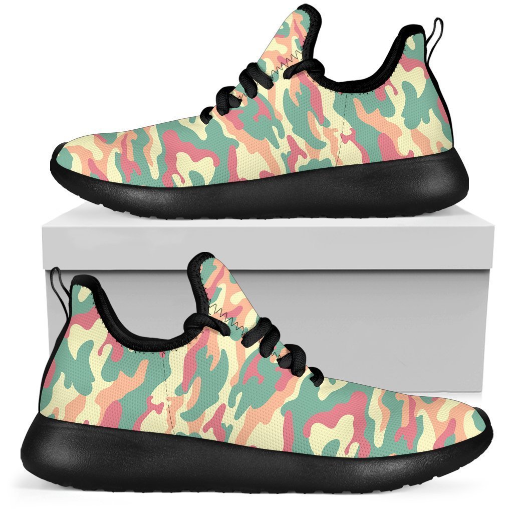Pastel Camouflage Print Mesh Knit Shoes GearFrost