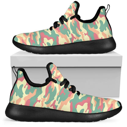 Pastel Camouflage Print Mesh Knit Shoes GearFrost
