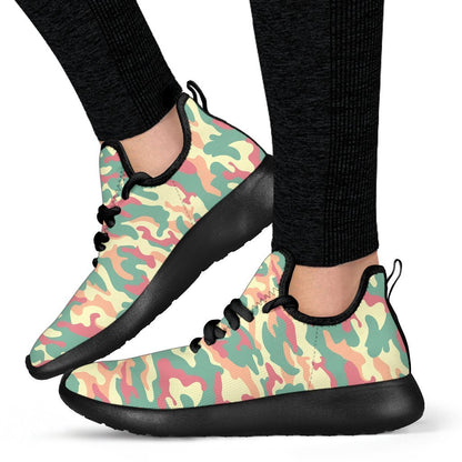 Pastel Camouflage Print Mesh Knit Shoes GearFrost