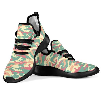 Pastel Camouflage Print Mesh Knit Shoes GearFrost