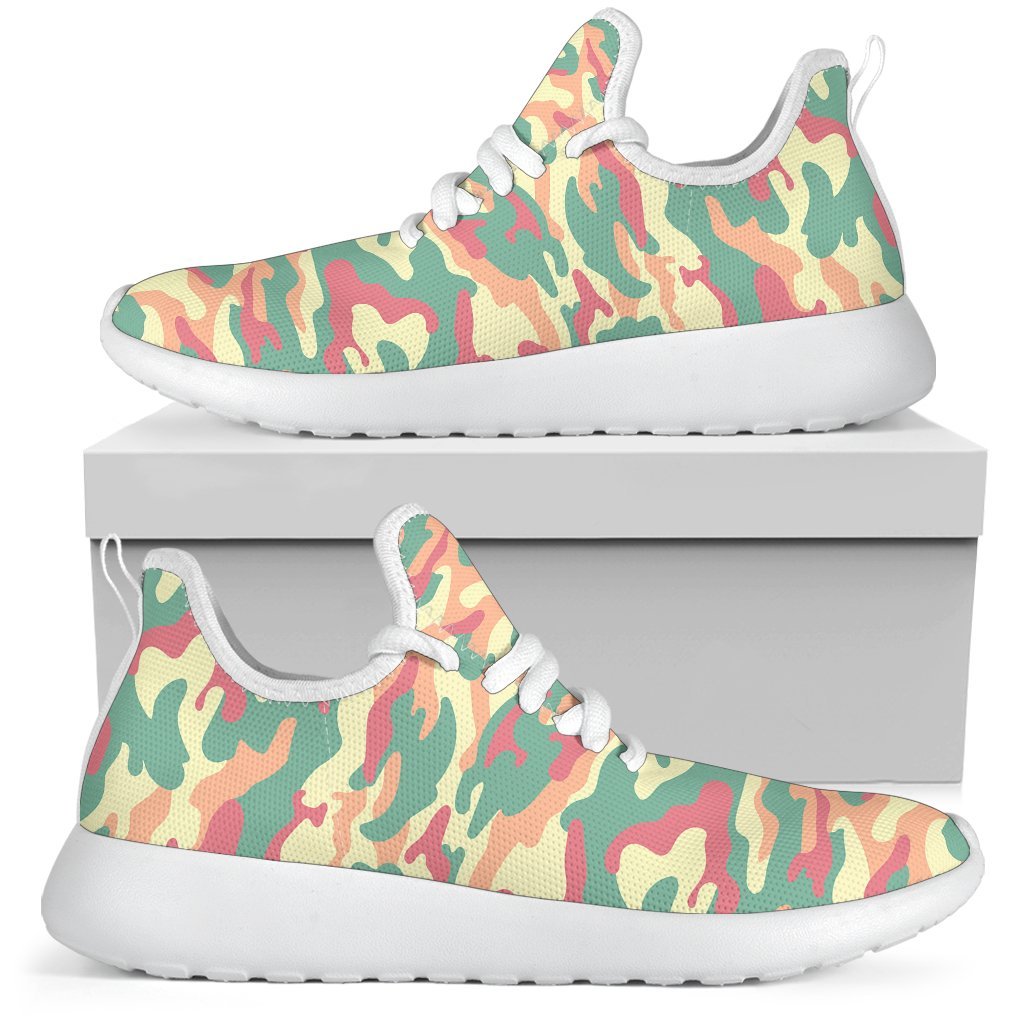 Pastel Camouflage Print Mesh Knit Shoes GearFrost