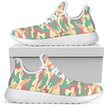 Pastel Camouflage Print Mesh Knit Shoes GearFrost