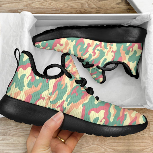 Pastel Camouflage Print Mesh Knit Shoes GearFrost