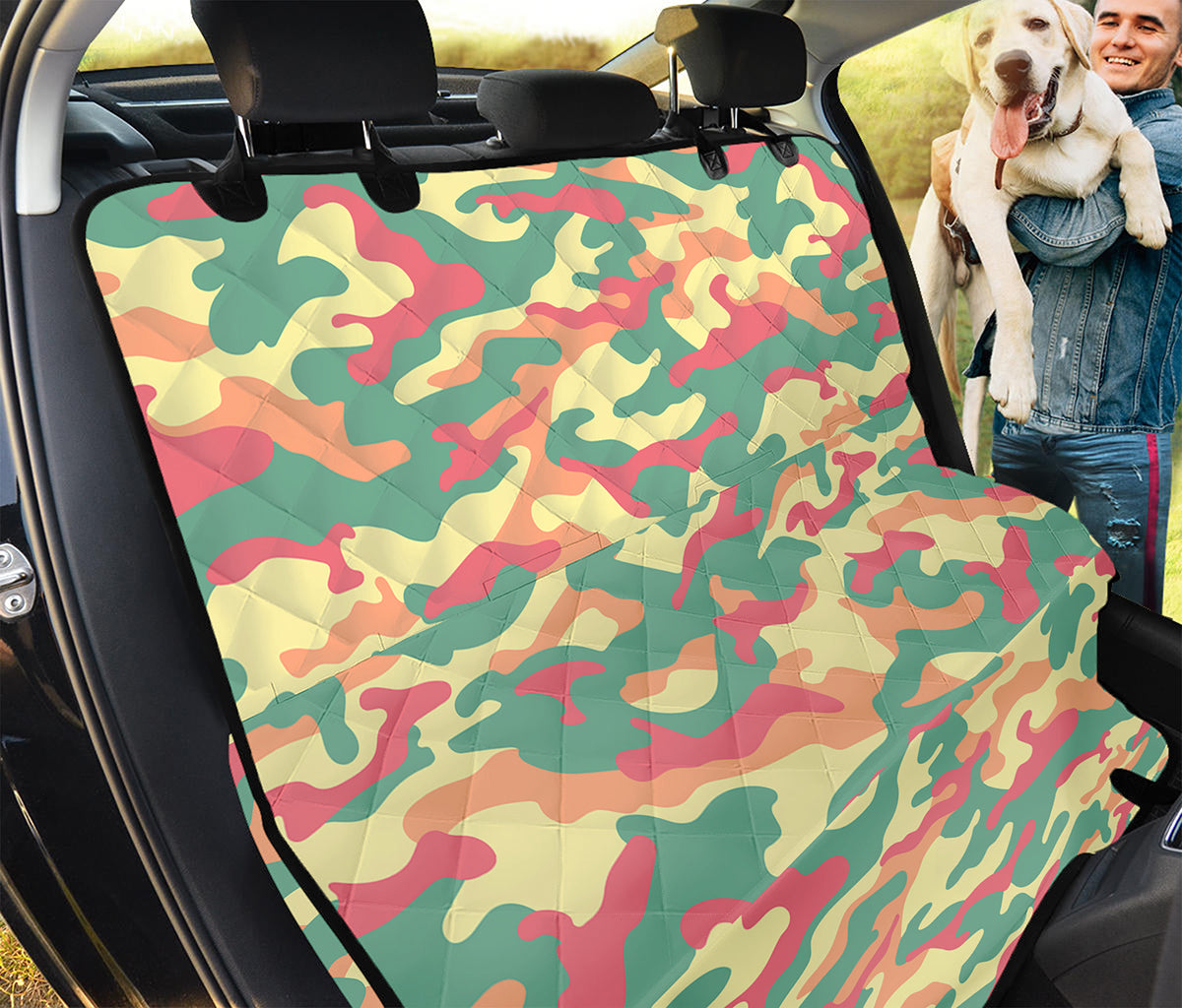 Pastel Camouflage Print Pet Car Back Seat Cover