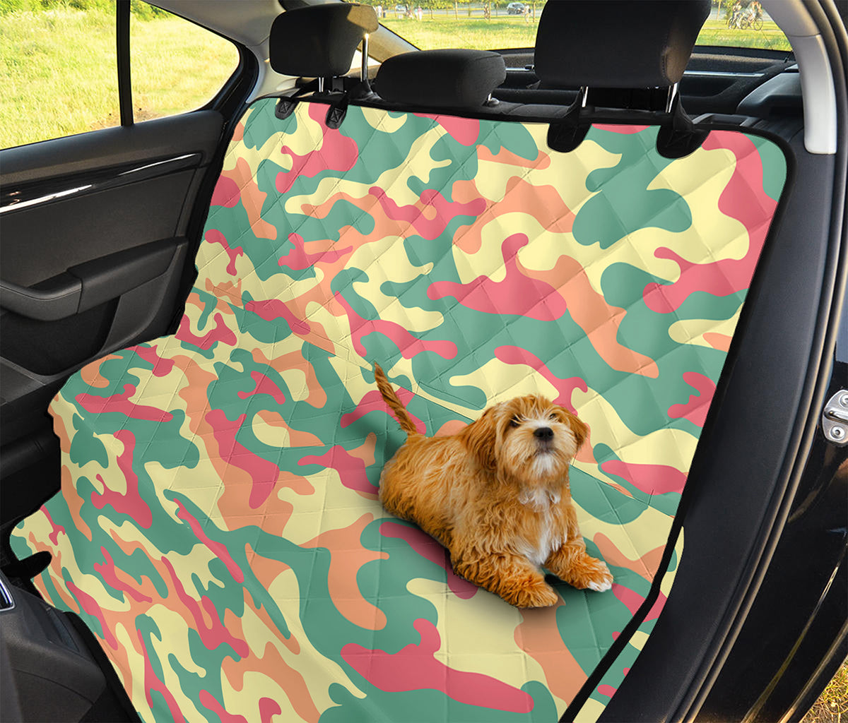 Pastel Camouflage Print Pet Car Back Seat Cover