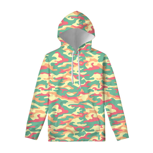 Pastel Camouflage Print Pullover Hoodie