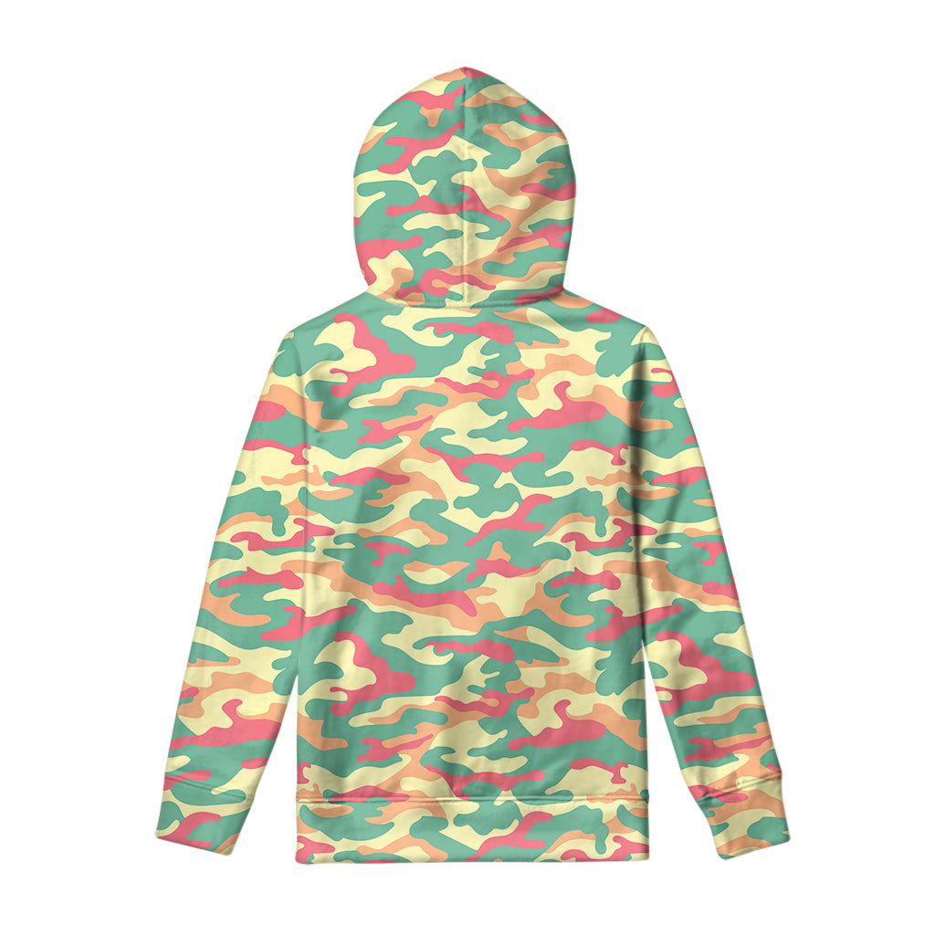 Pastel Camouflage Print Pullover Hoodie