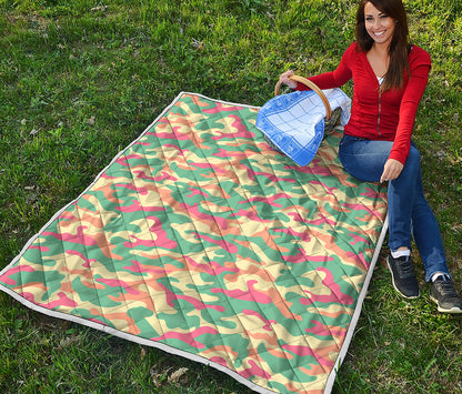 Pastel Camouflage Print Quilt