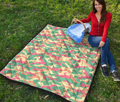 Pastel Camouflage Print Quilt