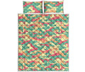 Pastel Camouflage Print Quilt Bed Set