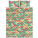 Pastel Camouflage Print Quilt Bed Set