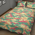 Pastel Camouflage Print Quilt Bed Set