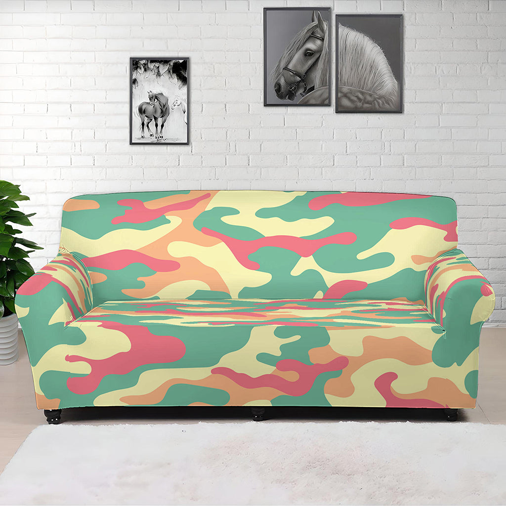 Pastel Camouflage Print Sofa Cover