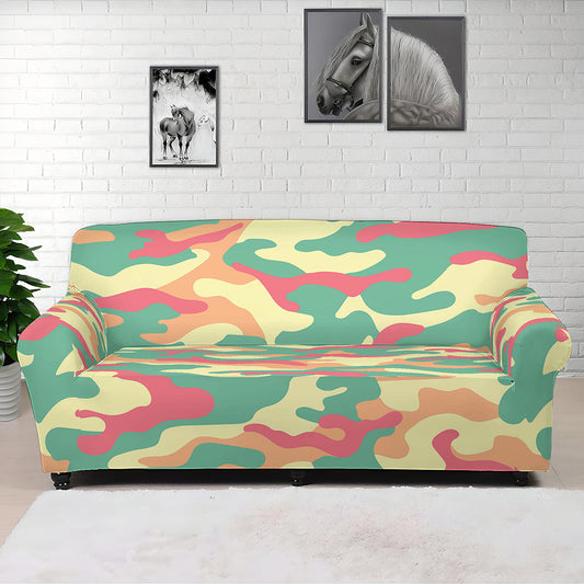 Pastel Camouflage Print Sofa Cover