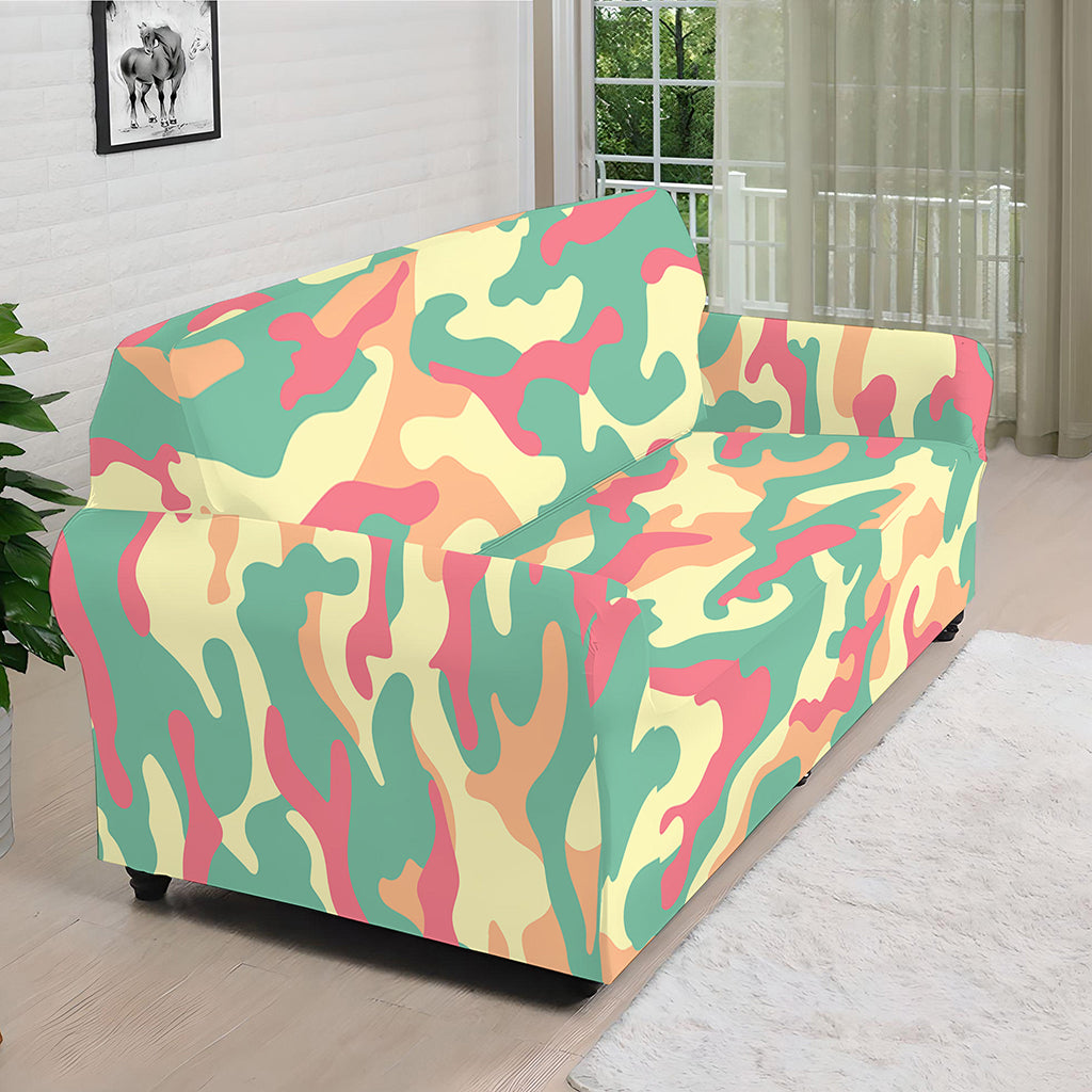 Pastel Camouflage Print Sofa Cover