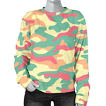 Pastel Camouflage Print Women's Crewneck Sweatshirt GearFrost