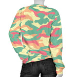 Pastel Camouflage Print Women's Crewneck Sweatshirt GearFrost