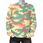 Pastel Camouflage Print Women's Crewneck Sweatshirt GearFrost