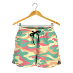 Pastel Camouflage Print Women's Shorts
