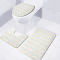 Pastel Chevron Pattern Print 3 Piece Bath Mat Set