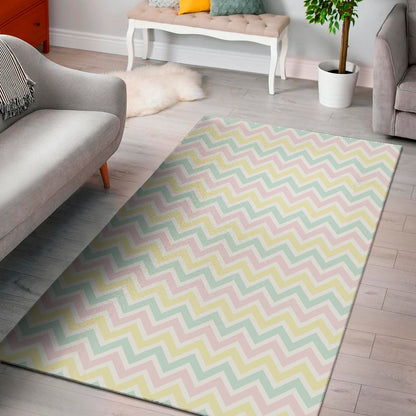 Pastel Chevron Pattern Print Area Rug