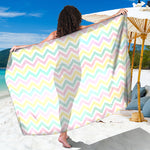 Pastel Chevron Pattern Print Beach Sarong Wrap