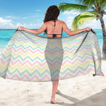 Pastel Chevron Pattern Print Beach Sarong Wrap