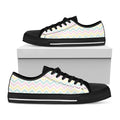 Pastel Chevron Pattern Print Black Low Top Sneakers