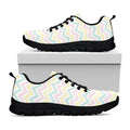 Pastel Chevron Pattern Print Black Running Shoes