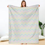 Pastel Chevron Pattern Print Blanket
