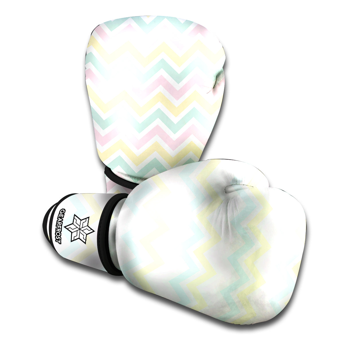 Pastel Chevron Pattern Print Boxing Gloves