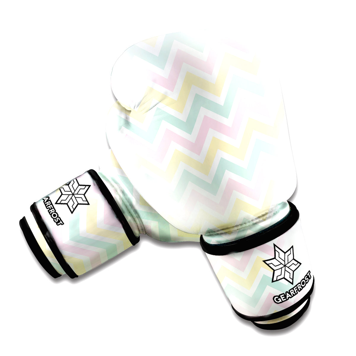 Pastel Chevron Pattern Print Boxing Gloves