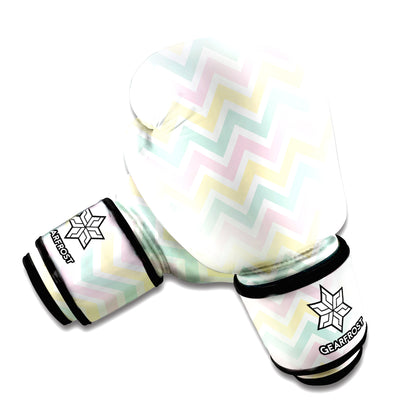 Pastel Chevron Pattern Print Boxing Gloves
