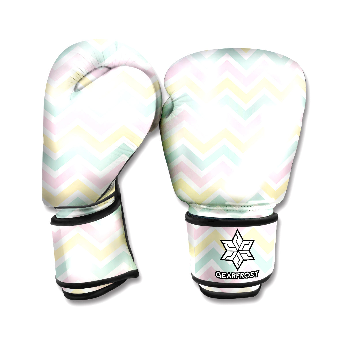 Pastel Chevron Pattern Print Boxing Gloves