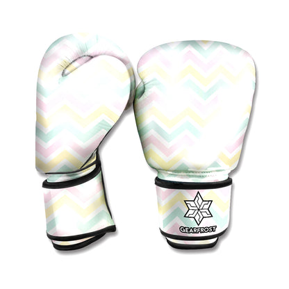 Pastel Chevron Pattern Print Boxing Gloves