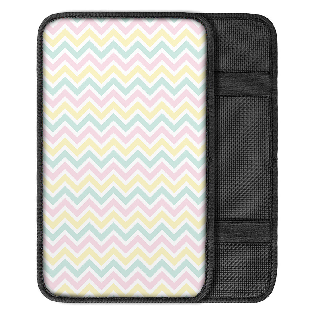 Pastel Chevron Pattern Print Car Center Console Cover