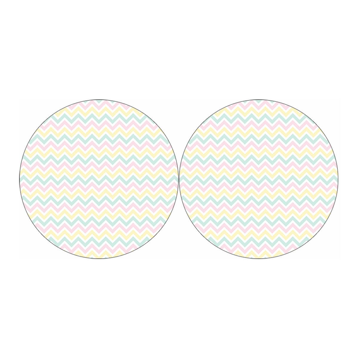 Pastel Chevron Pattern Print Car Coasters