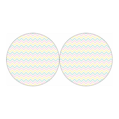 Pastel Chevron Pattern Print Car Coasters
