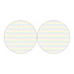 Pastel Chevron Pattern Print Car Coasters