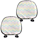 Pastel Chevron Pattern Print Car Headrest Covers