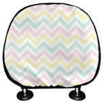 Pastel Chevron Pattern Print Car Headrest Covers