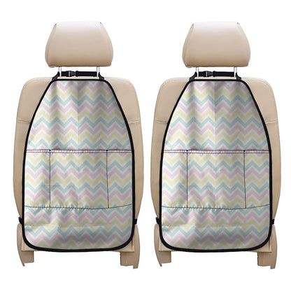 Pastel Chevron Pattern Print Car Seat Organizers