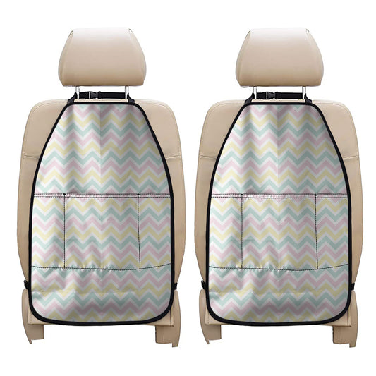 Pastel Chevron Pattern Print Car Seat Organizers
