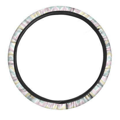 Pastel Chevron Pattern Print Car Steering Wheel Cover