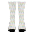 Pastel Chevron Pattern Print Crew Socks